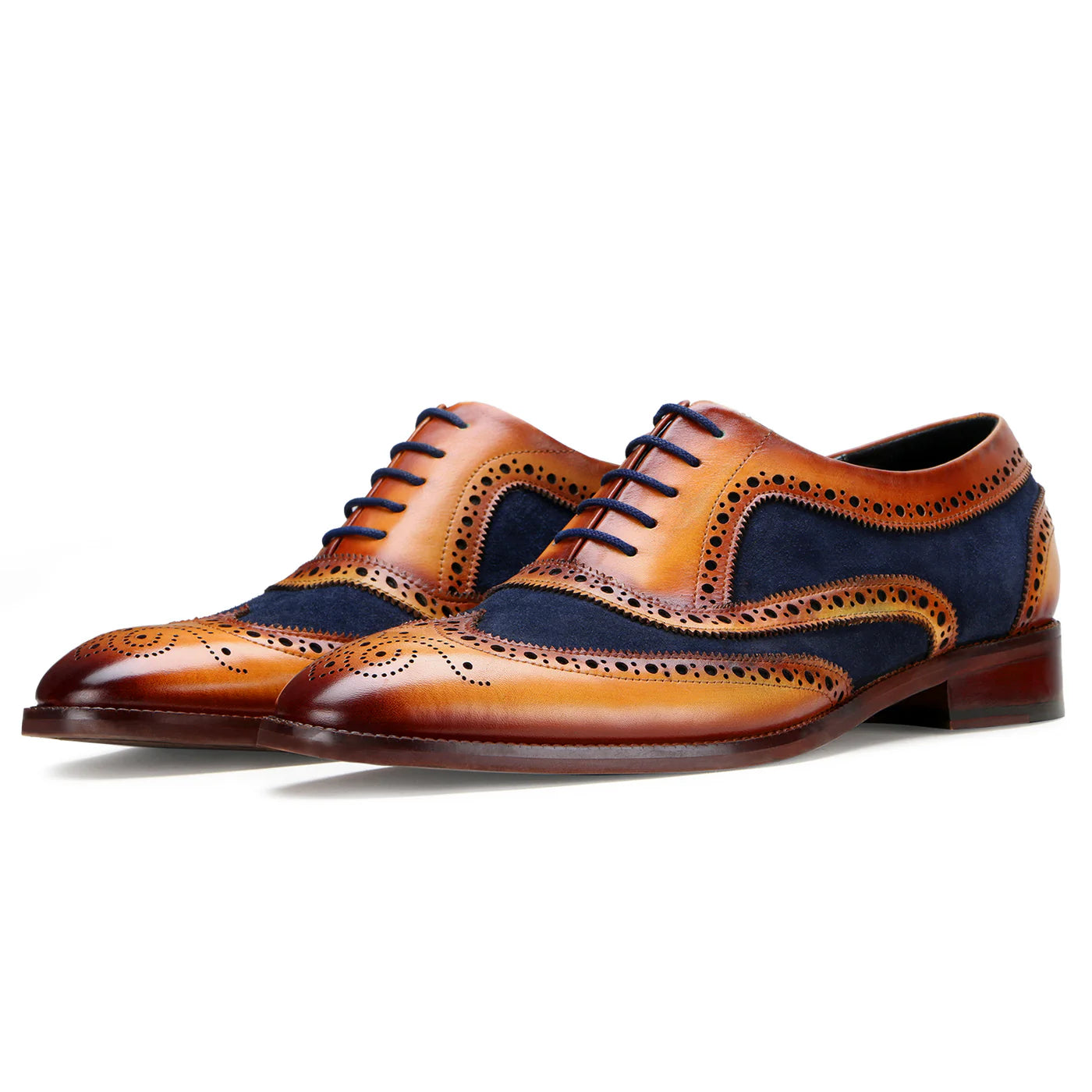 London Wingtip Brogues Whisky Blue
