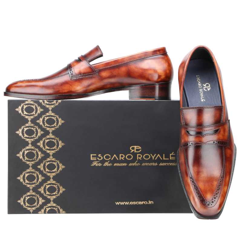 Filimer Marble Penny Loafers in Tan