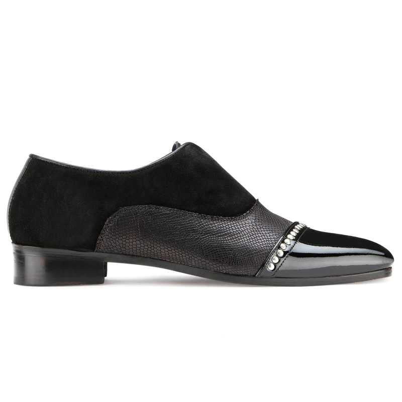Miller Studded Designer Loafers in Black