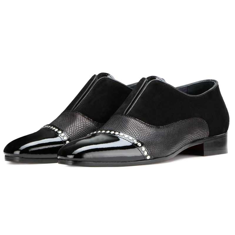 Miller Studded Designer Loafers in Black