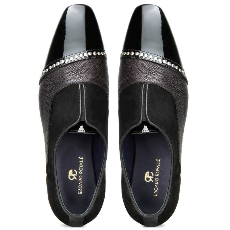 Miller Studded Designer Loafers in Black