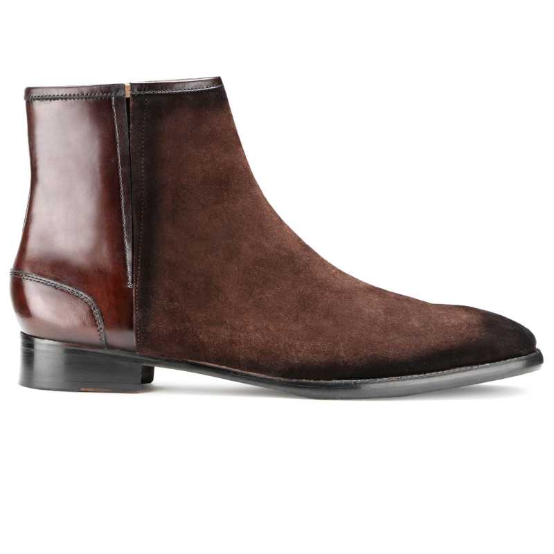 Etzel Zipper Boots in Brown Suede