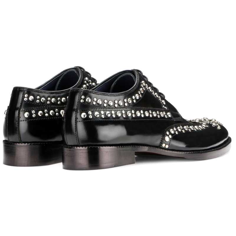 Husto Studded Derby Shoes in Black