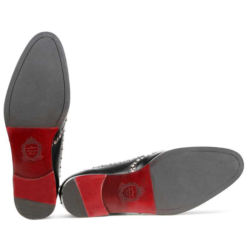 Husto Studded Derby Shoes in Black