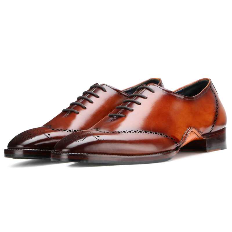 Alfar Wholecut Oxfords in Cognac