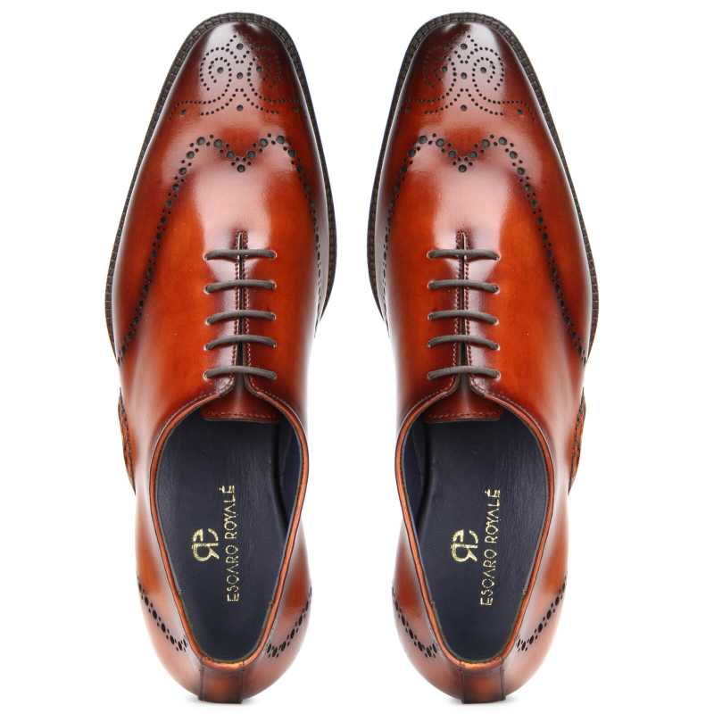 Alfar Wholecut Oxfords in Cognac
