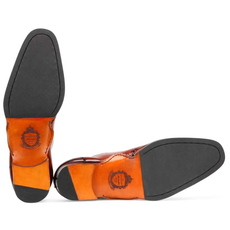 Alfar Wholecut Oxfords in Cognac