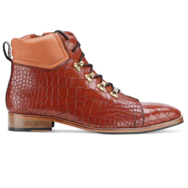 Ashton Zipper Boots in Tan