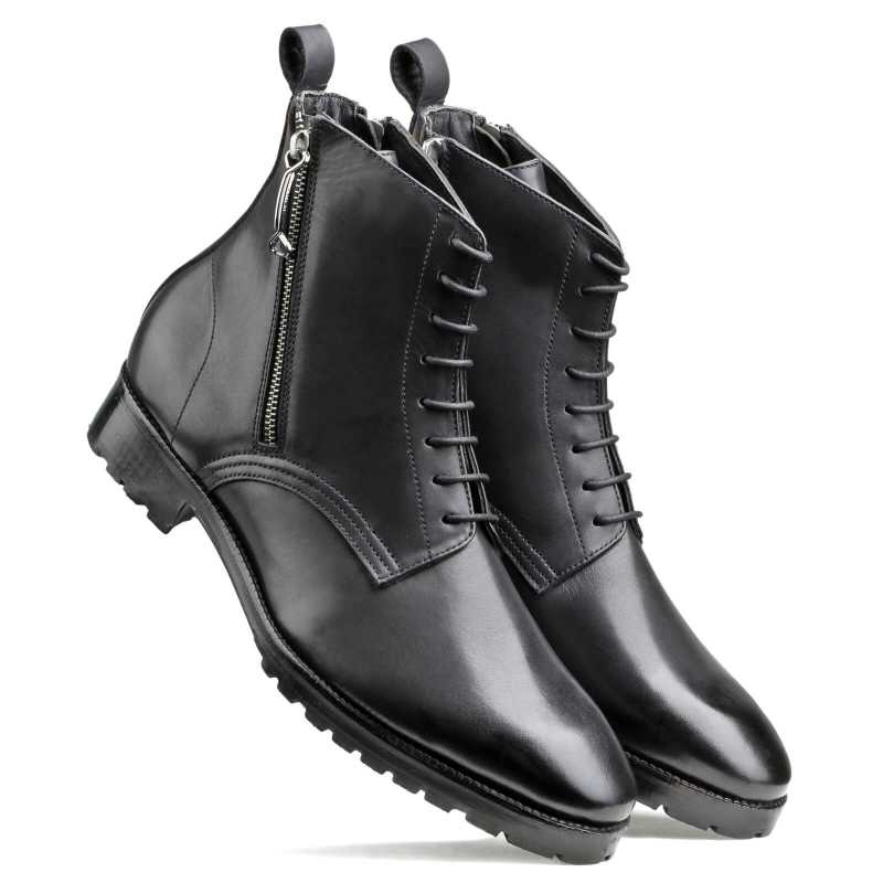 Berkeley Zipper Boots in Charcoal Gray