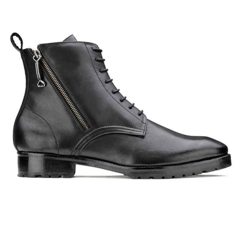 Berkeley Zipper Boots in Charcoal Gray