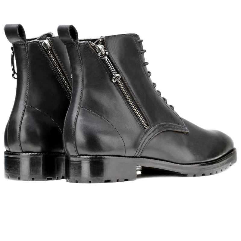 Berkeley Zipper Boots in Charcoal Gray