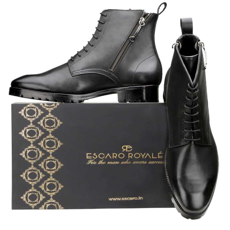 Berkeley Zipper Boots in Charcoal Gray