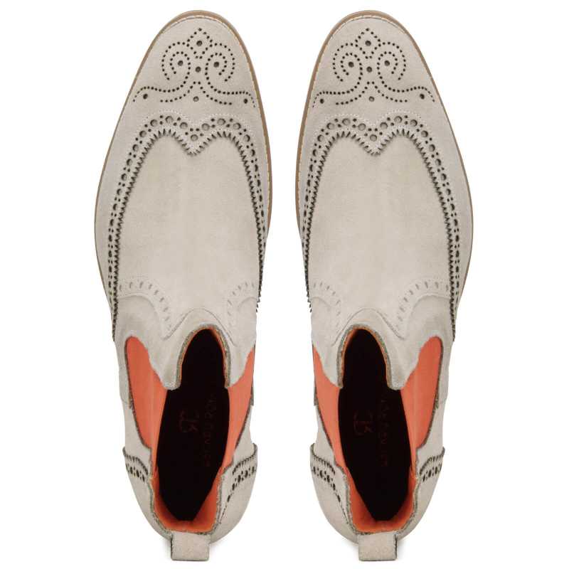 Clifford Wingtip Chelsea Boots in Camel Suede