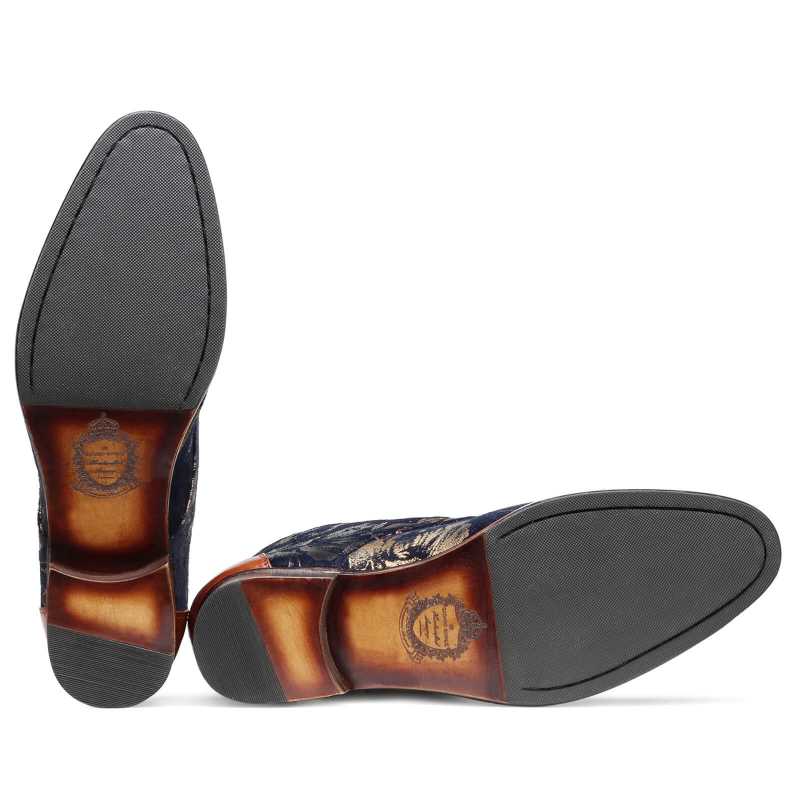 Fei Designer Chukka Boots in Blue