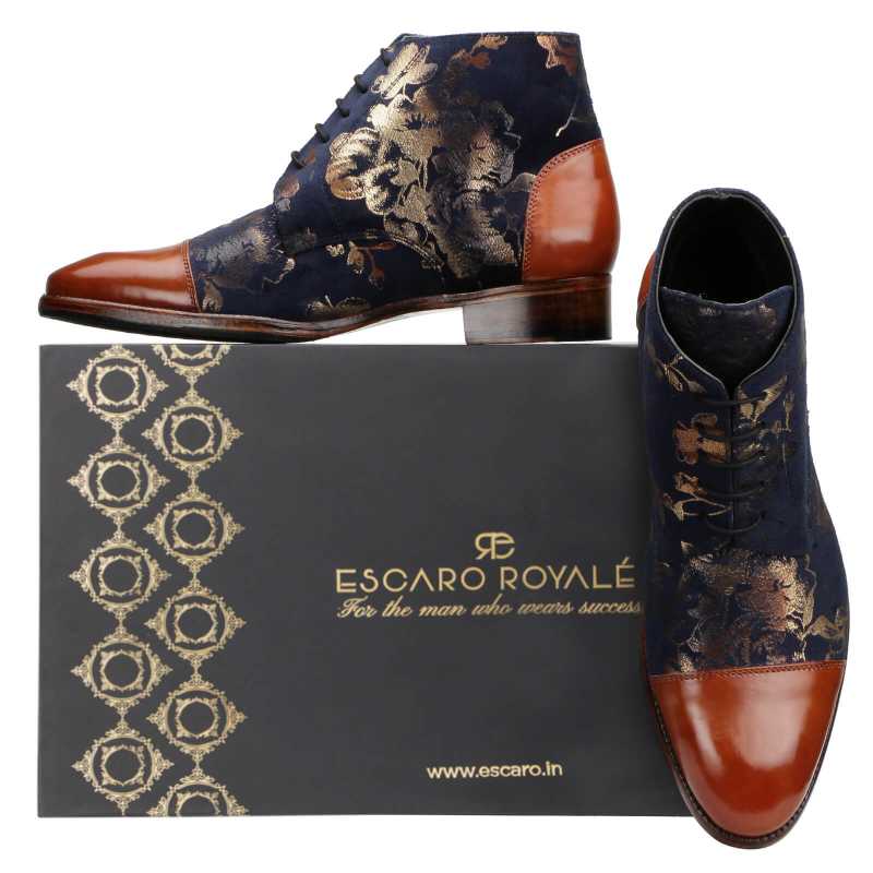 Fei Designer Chukka Boots in Blue
