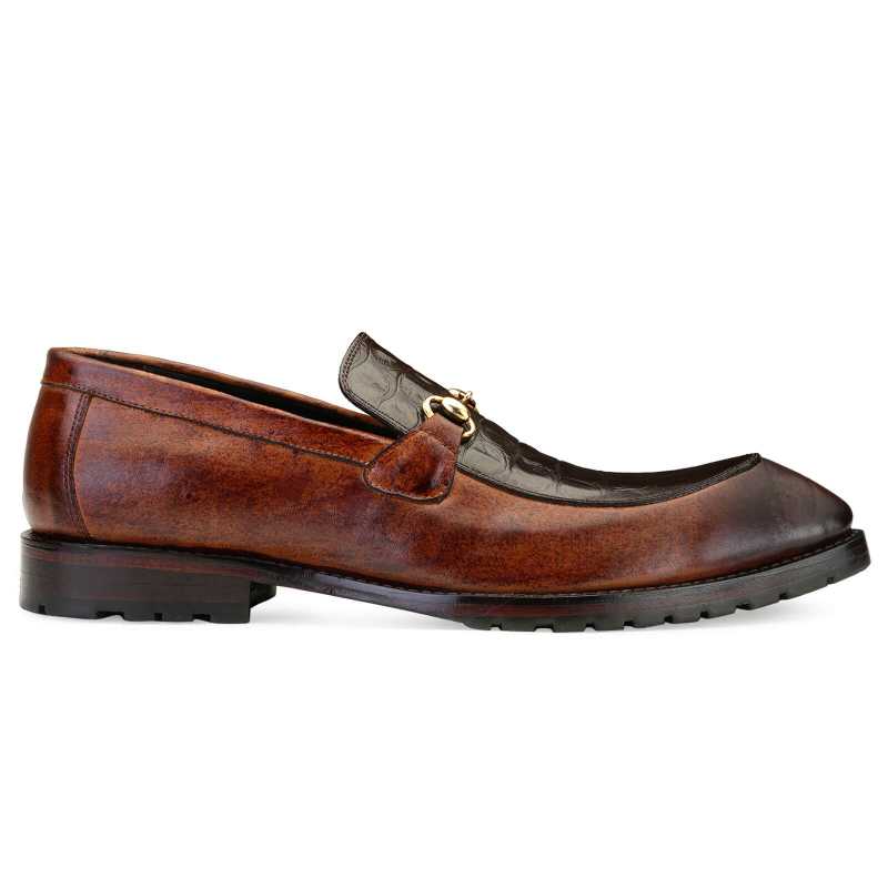 Wallace Snip-Toe Horsebit Loafers in Brown
