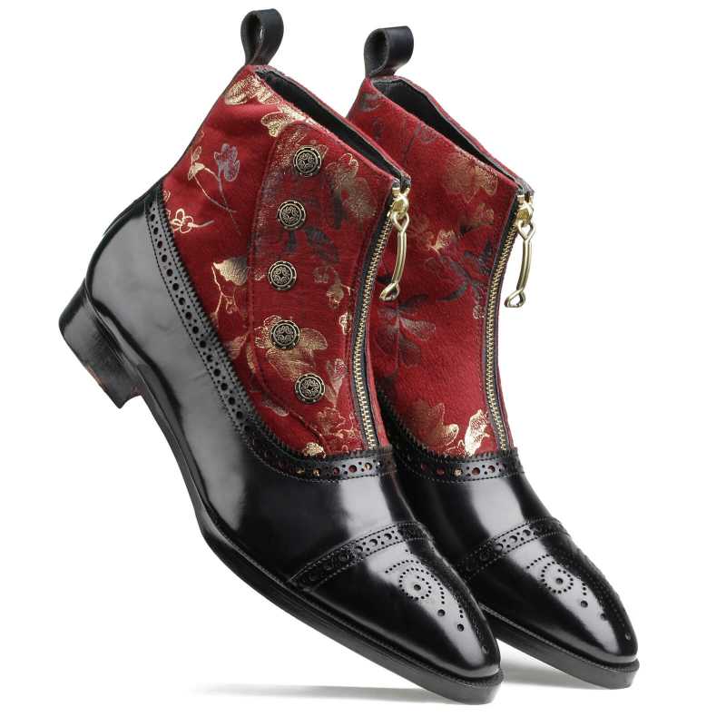 Ripley Zipper Boots in Red
