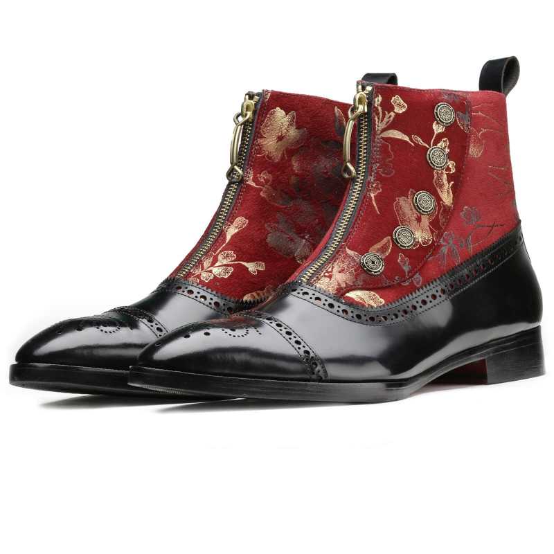 Ripley Zipper Boots in Red