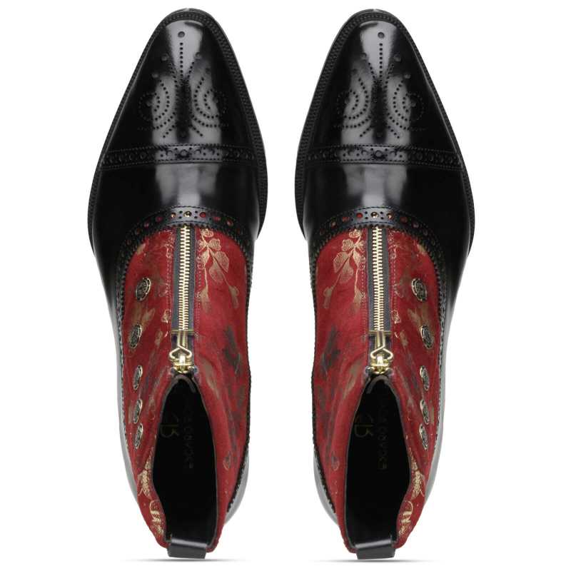 Ripley Zipper Boots in Red