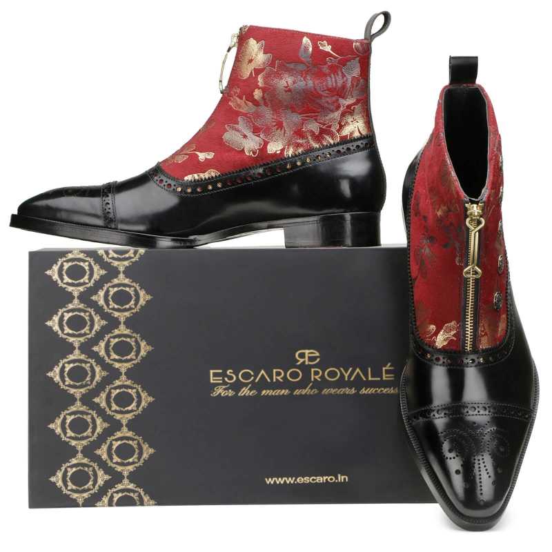 Ripley Zipper Boots in Red