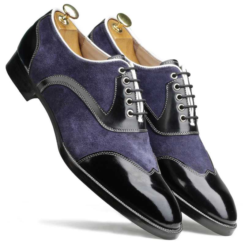 Norman Designer Oxfords in Blue-Black
