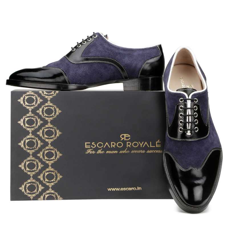 Norman Designer Oxfords in Blue-Black
