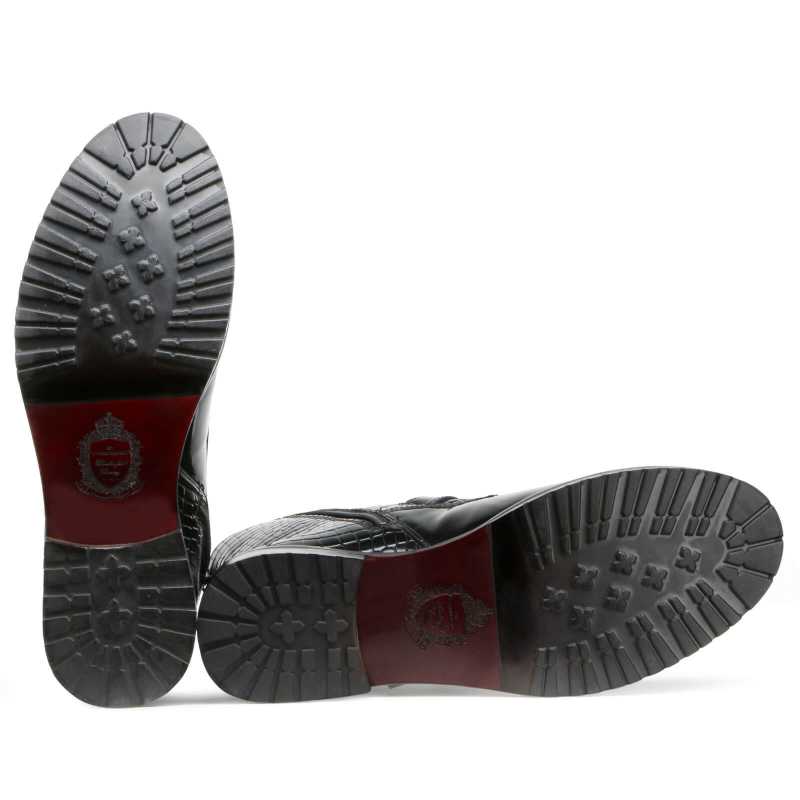 Rocky Patent Zipper Boots in Black