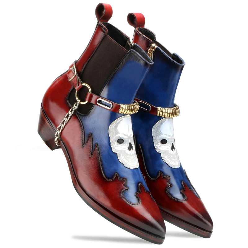 Salvador Cowboy Skull Boots in Multicolor