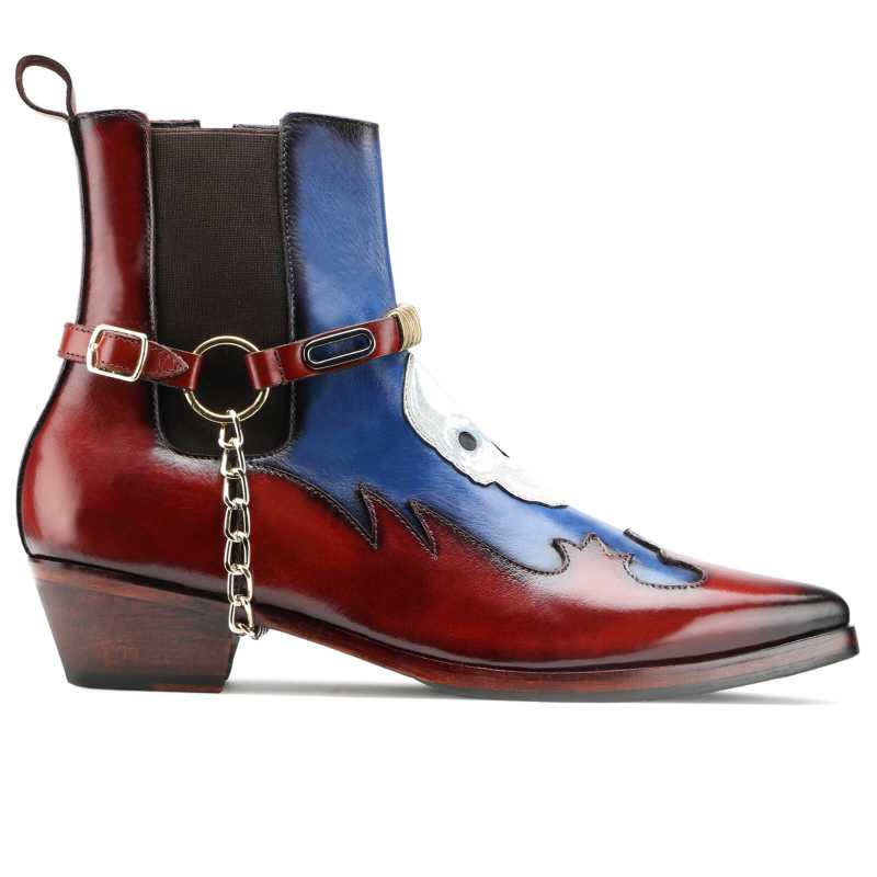 Salvador Cowboy Skull Boots in Multicolor