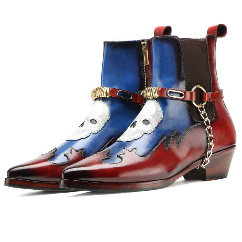 Salvador Cowboy Skull Boots in Multicolor