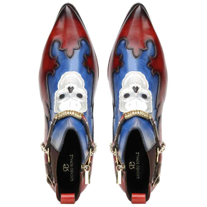 Salvador Cowboy Skull Boots in Multicolor