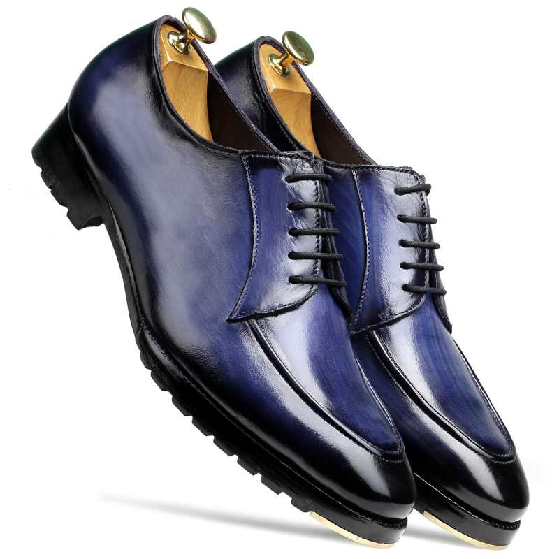 Captain Designer Derby Shoes in Blue