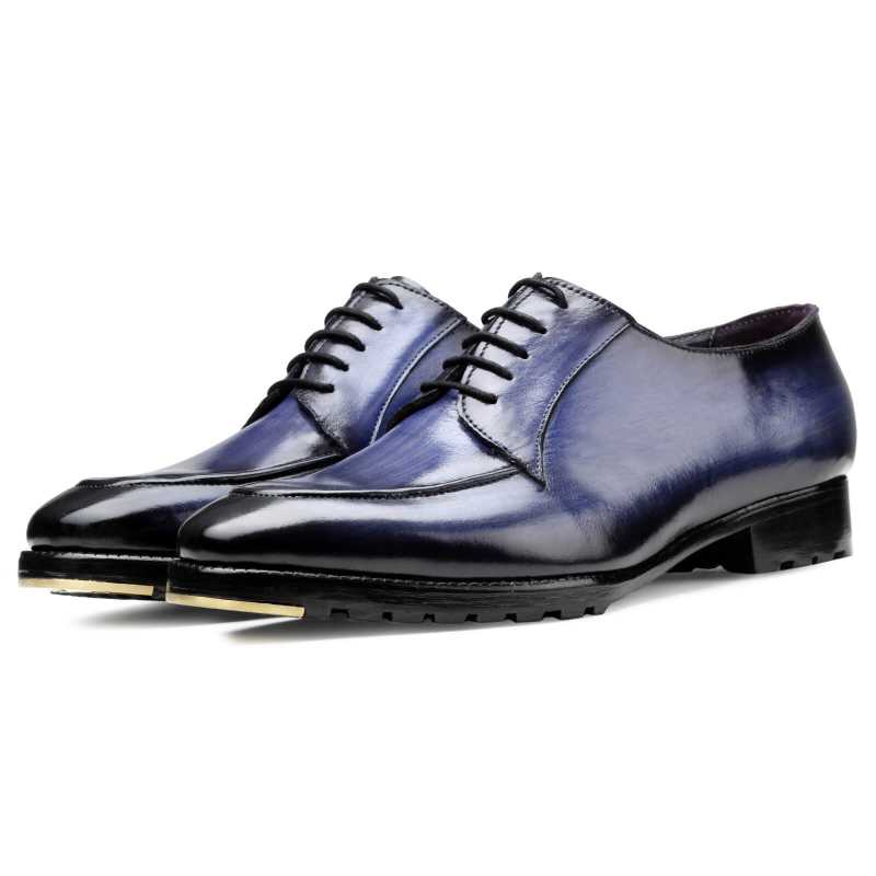 Captain Designer Derby Shoes in Blue