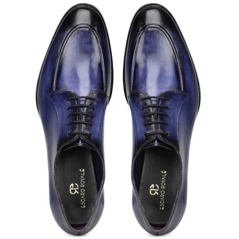 Captain Designer Derby Shoes in Blue