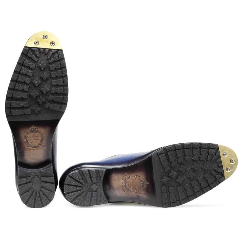 Captain Designer Derby Shoes in Blue