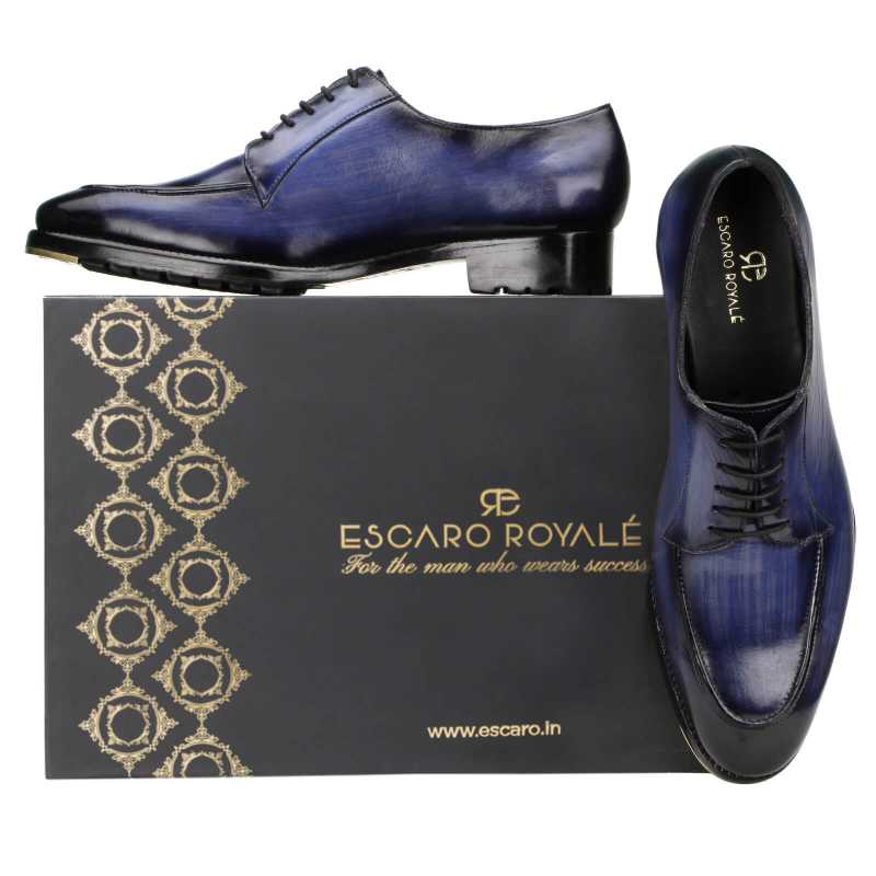 Captain Designer Derby Shoes in Blue