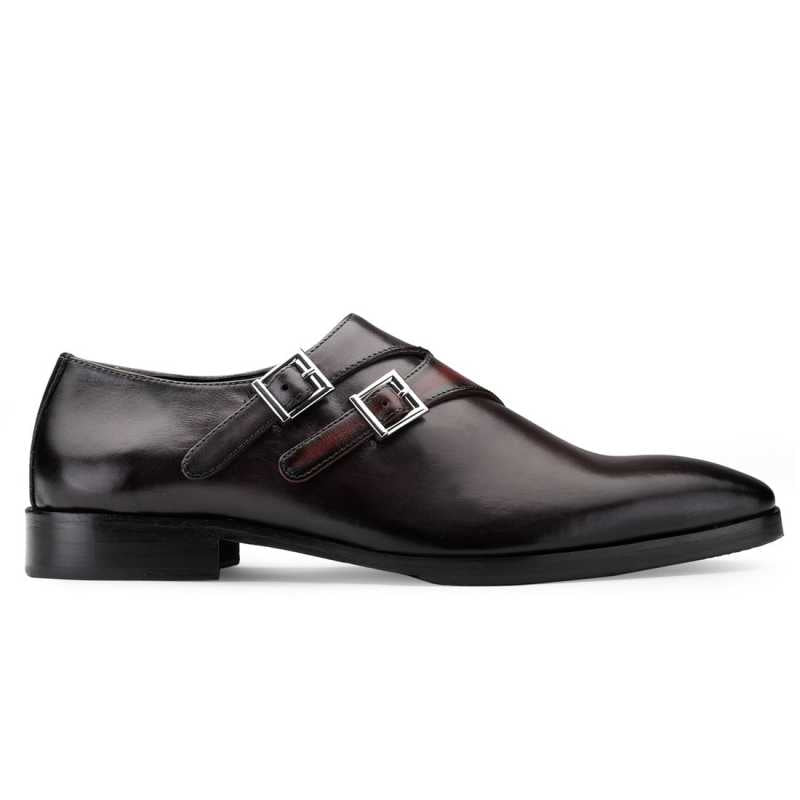 Orlando Designer Double Monks in Dark Wine