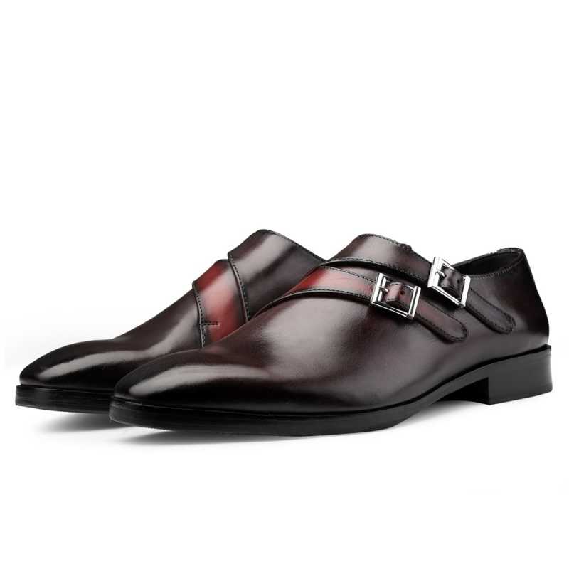 Orlando Designer Double Monks in Dark Wine