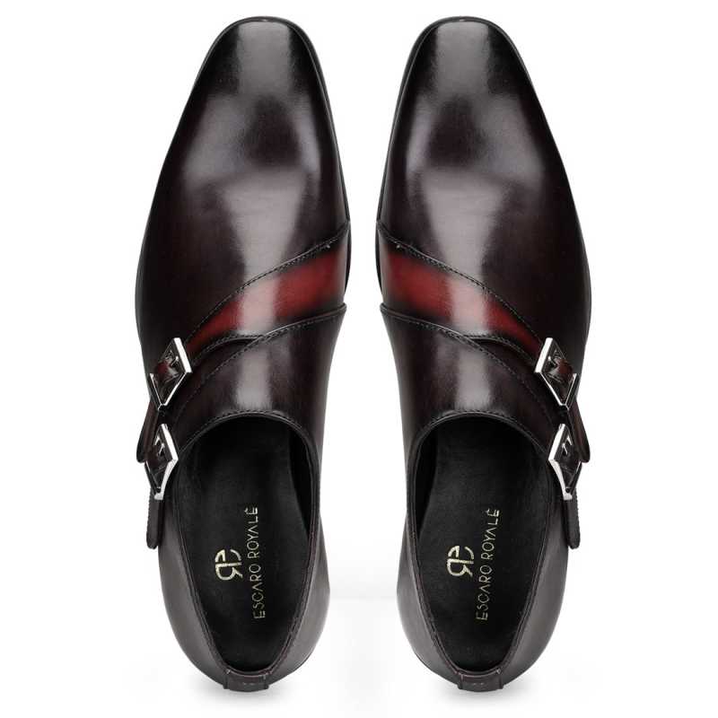 Orlando Designer Double Monks in Dark Wine