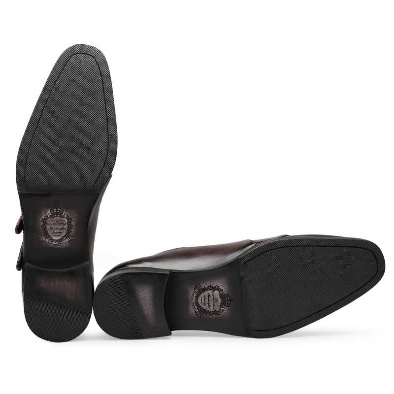 Orlando Designer Double Monks in Dark Wine