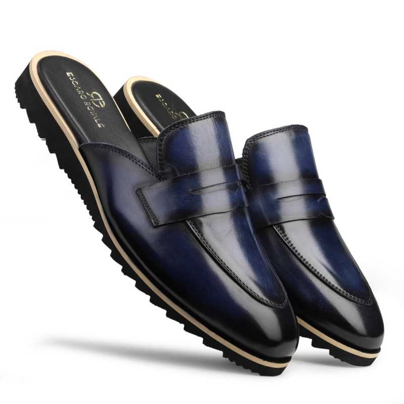 Kobe Mule Slippers in Blue