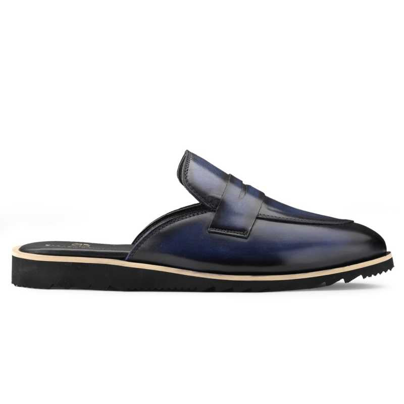 Kobe Mule Slippers in Blue
