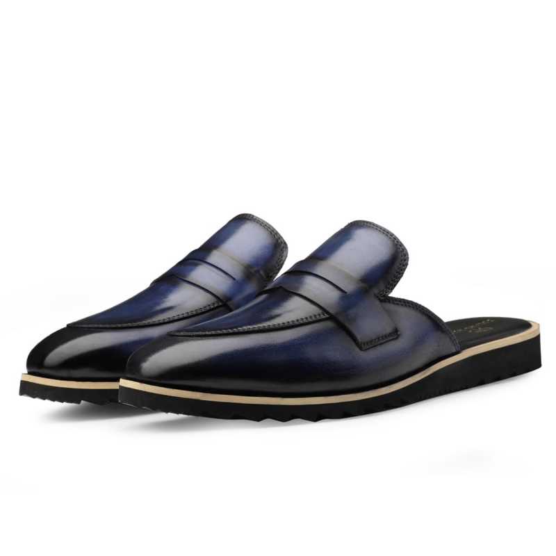 Kobe Mule Slippers in Blue