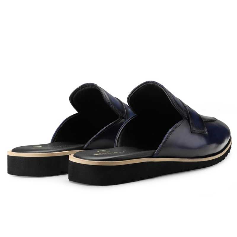 Kobe Mule Slippers in Blue