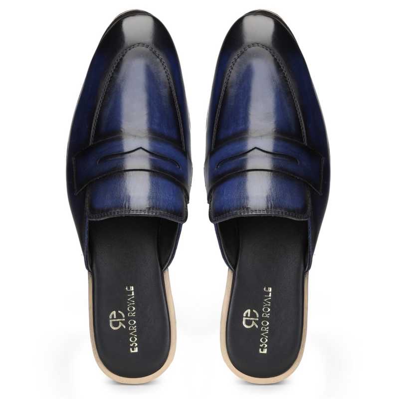 Kobe Mule Slippers in Blue