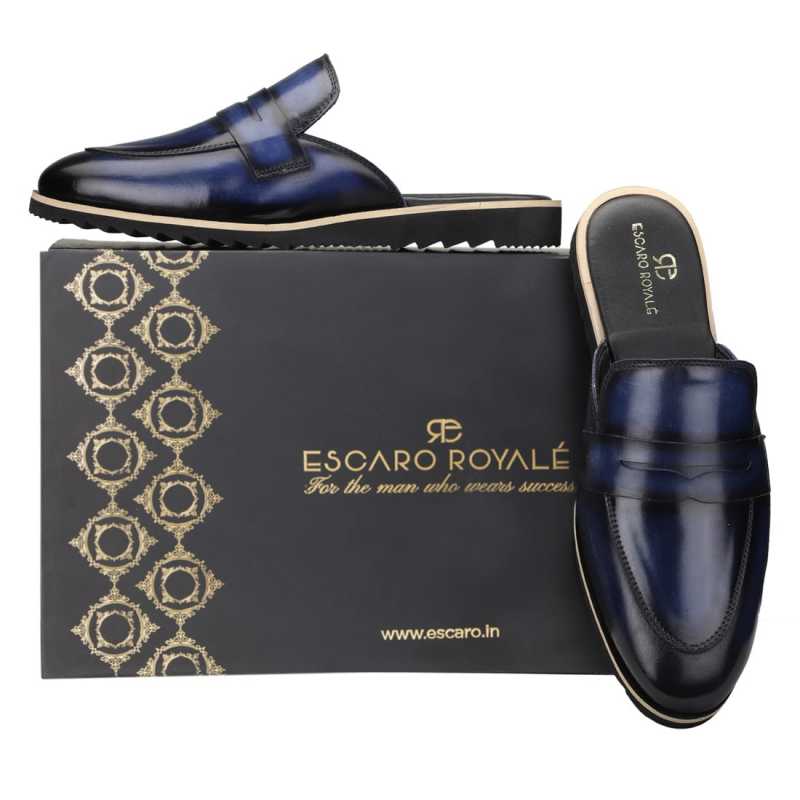 Kobe Mule Slippers in Blue