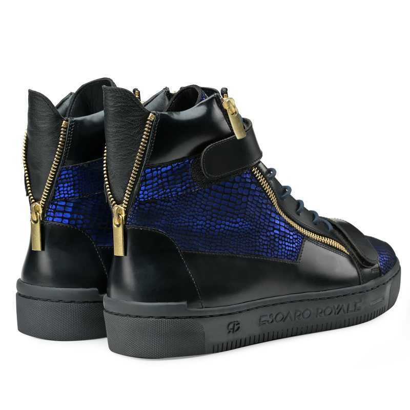Jagger Designer Hightop Sneakers in Blue