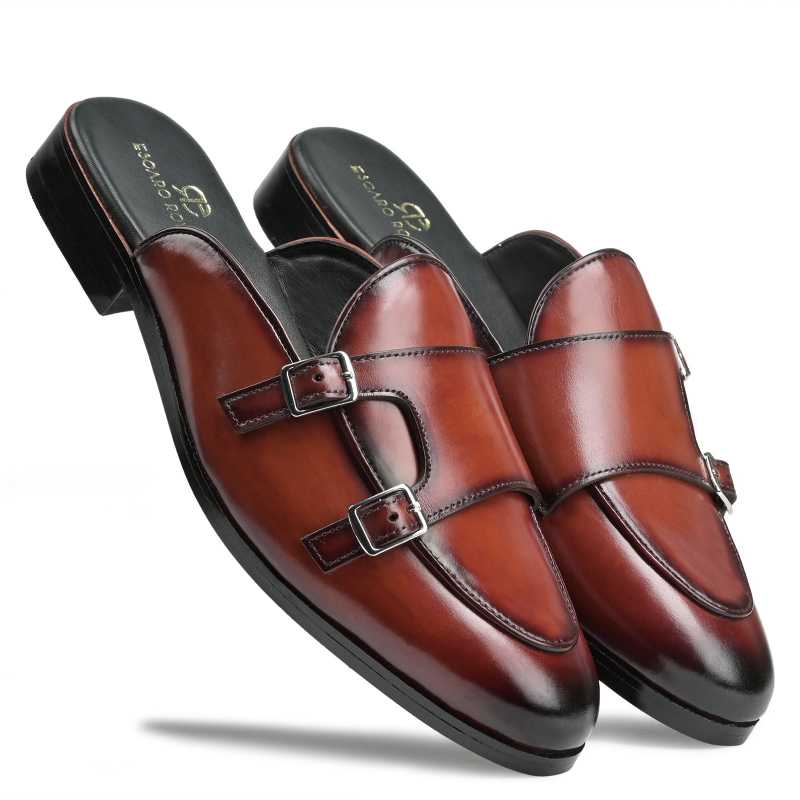Luther Bucked Mule Slippers in Brown