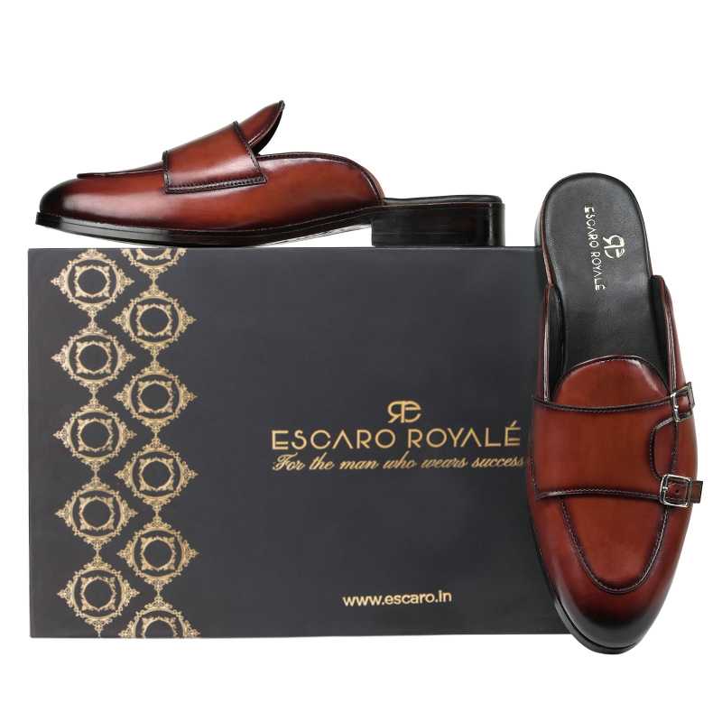 Luther Bucked Mule Slippers in Brown