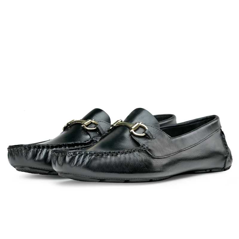 Walt Horsebit Driver Loafers in Black